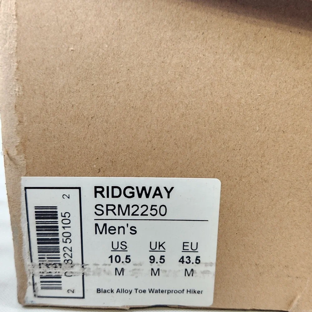 SR Max Ridgway Work Boots Mens Size 10.5 Black Alloy Toe Waterproof Hikers